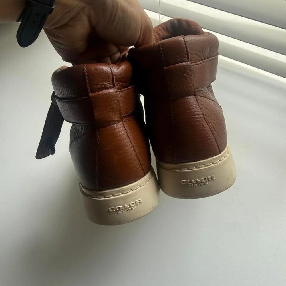 Coach Ryder Brown Leather Sneakers Size US 5.5